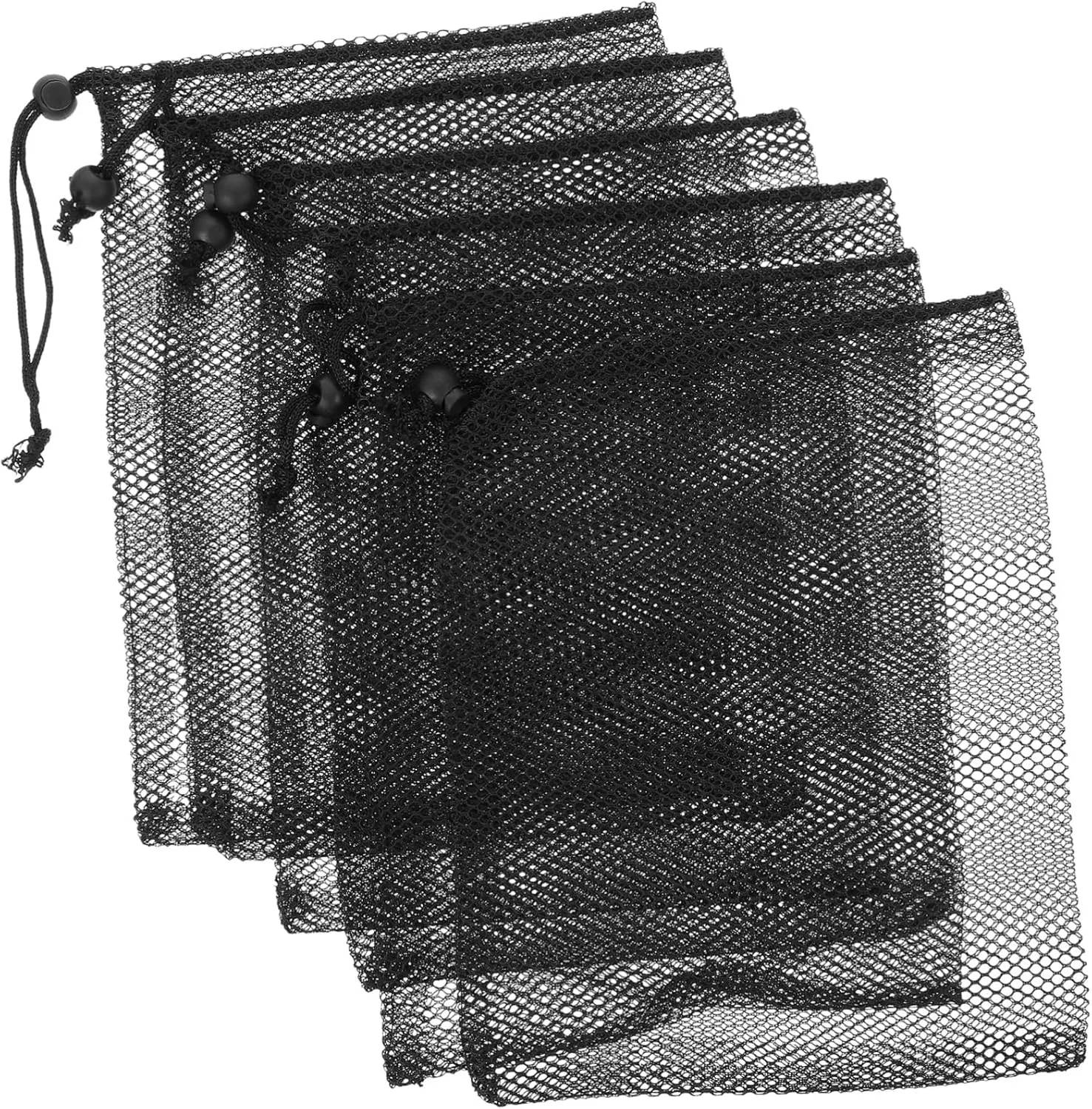 6Pcs Drawstring Mesh Bag for Fish Tank Filtration Reusable Aquarium Media Bags Fine Mesh Bags for Removing Organic Waste and Debris