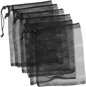 6Pcs Drawstring Mesh Bag for Fish Tank Filtration Reusable Aquarium Media Bags Fine Mesh Bags for Removing Organic Waste and Debris