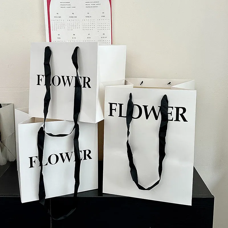 6pcs Large White Gift Bags for Bouquets