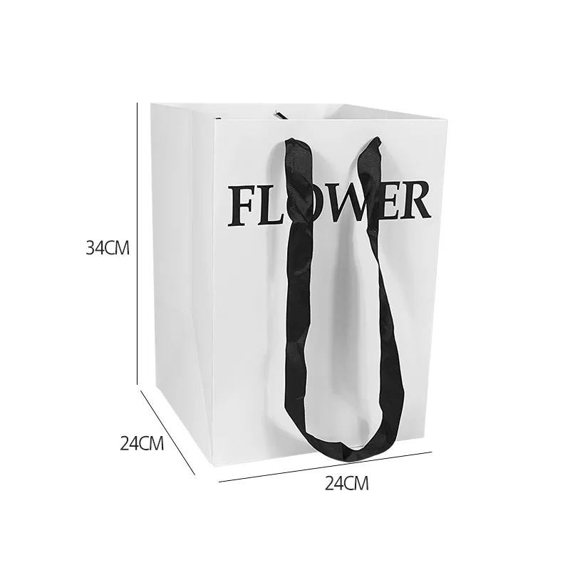 6pcs Large White Gift Bags for Bouquets