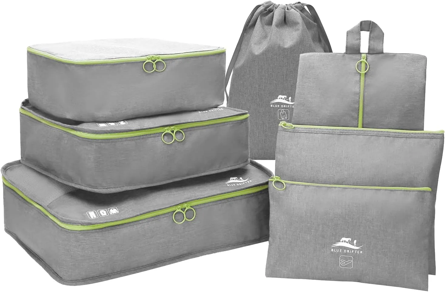 7 Set Packing Cubes for Suitcases Travel Luggage Packing Organizers,Travel Essentials Luggage Organizer Accessories Toiletry Bag Shoe Bag Laundry bag