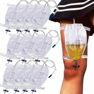 750mL Leg Bag, 10 Packs Urinary Bags, Catheter Bag with Anti-Reflux, Large Volume Urine Bag with Easy Drain Switch, Urinary Leg Bag for Health Aids