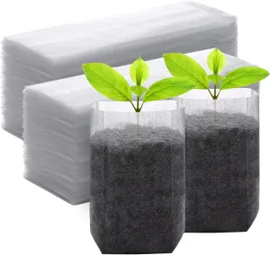 7""x 7.87"" Nursery Grow Bags, 200 pcs Non-Woven Seedling Nursery Bags, Biodegradable Plant Grow Bag, Plant Nursery Pouches for Seed Starting, Soil Transplant, Home Garden Supply