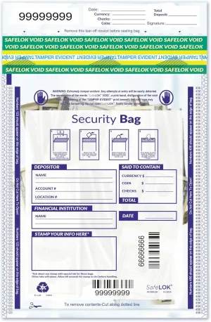 ABC FREEZFraud Coin Money Single Pocket Bank Deposit Bags, 15 x 20", Clear - 100 Bags