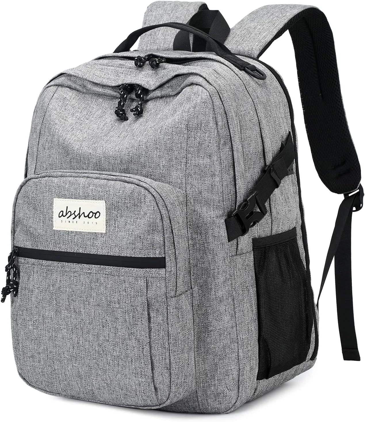 abshoo Classical Laptop Travel Backpack for Women Men College School Bookbag With USB Charging Port (Grey)