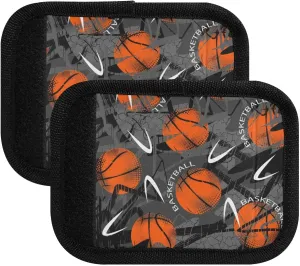 Abstract Seamless Grunge Basketball Urban Style Abstract Paint 4 Pcs Set of Luggage Handle Wraps Suitcase Handle Pads Travel Bag Handle Protectors Handbag Pads Unisex 5.9 x 4.3 inch