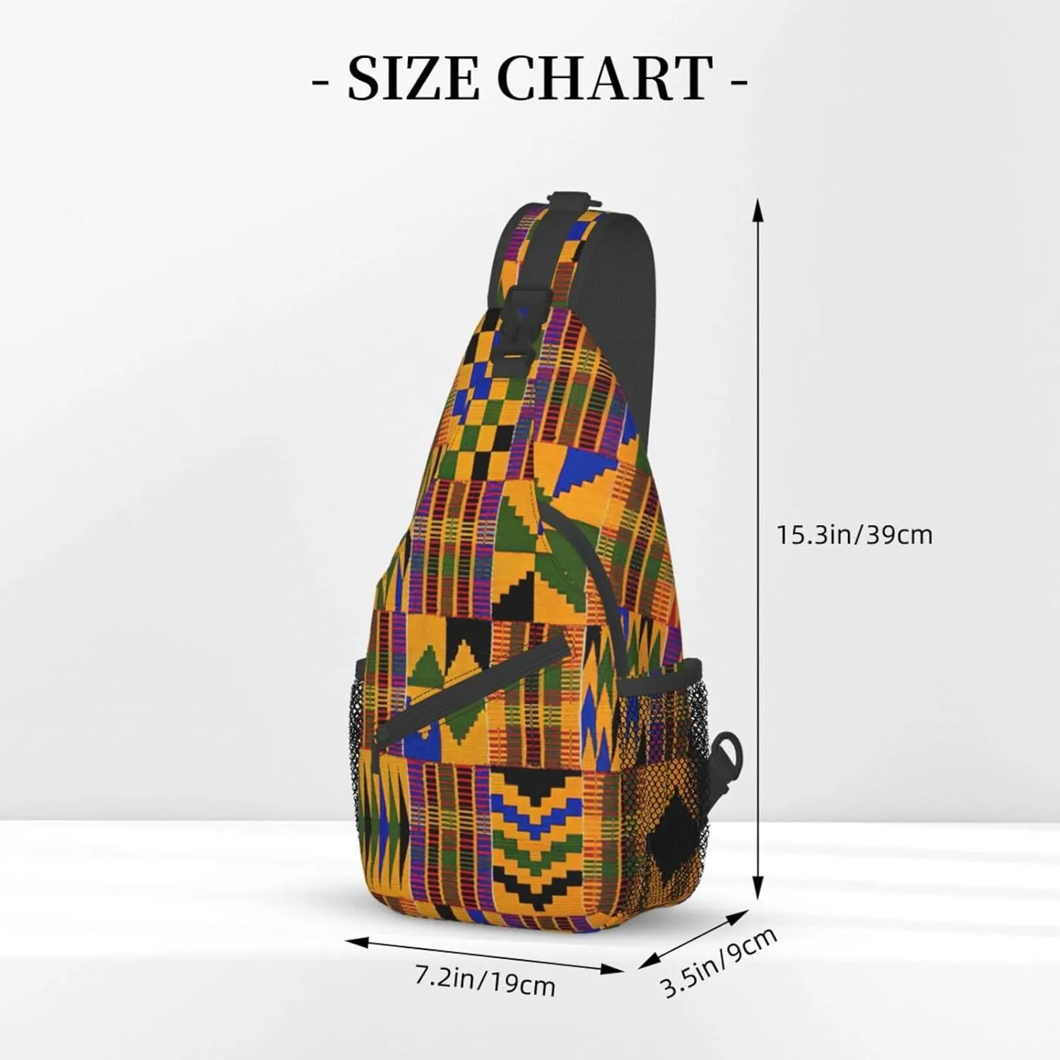 African Weaving Print Crossbody Sling Backpack For Women Men,Sling Bag Travel Hiking Chest Bag Daypack