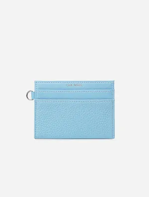 Alex RFID Vegan Leather Card Holder | Light Blue Pebbled