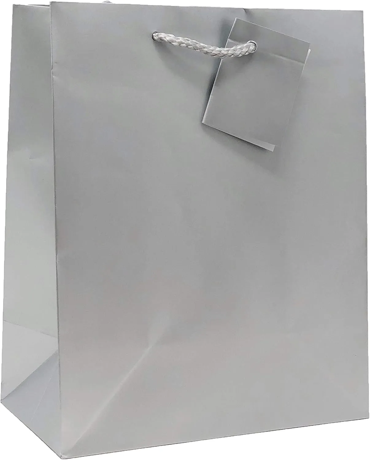 allgala Gift Bags, 12 Pack Durable 9x7x4 Inch Medium Size Silver Gift Bags with Handles for Birthday, Wedding, Party Supplies, Baby Shower, Holidays, Chirstmas