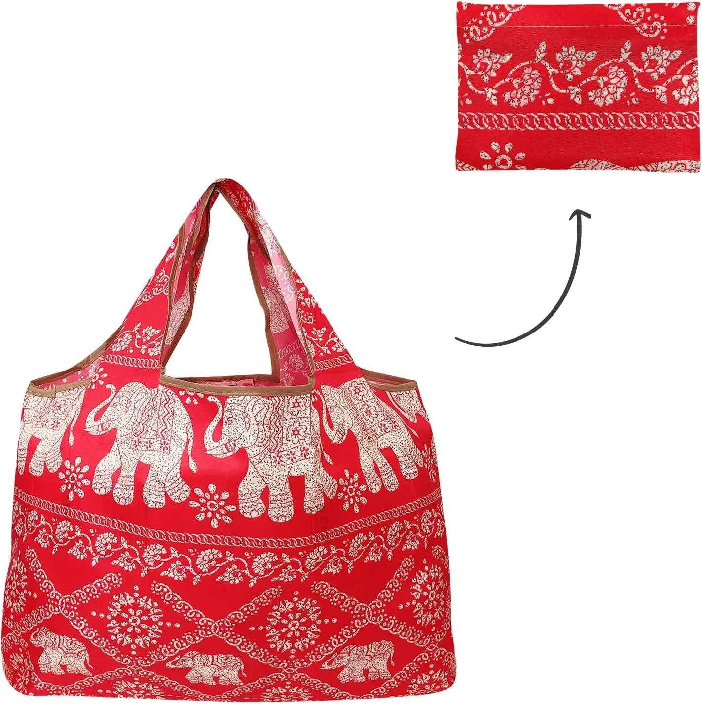 allydrew Eco-Friendly Large Nylon Reusable Shopping Bags (Set of 3)