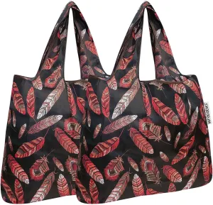 allydrew Foldable Tote Nylon Reusable Grocery Bag (Set of 2)