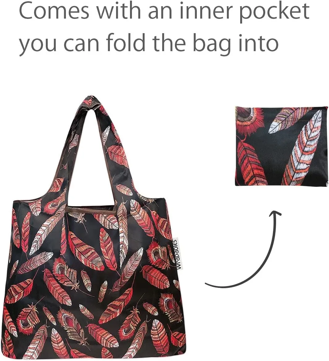 allydrew Foldable Tote Nylon Reusable Grocery Bag (Set of 2)