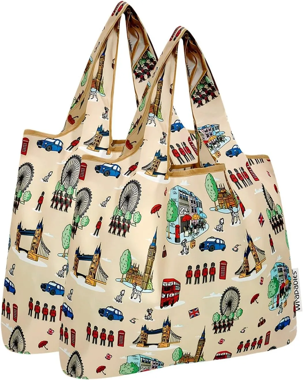 allydrew Medium Foldable Tote Nylon Reusable Grocery Bag (Set of 2)