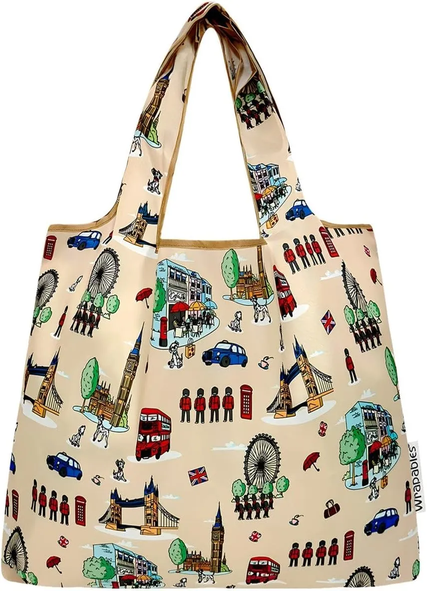 allydrew Medium Foldable Tote Nylon Reusable Grocery Bag (Set of 2)