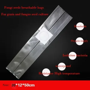 Amazing-us All in One Mushroom Grow Bag/Farm-Mushroom Spawn/Sealable Spawn/Myco Bags,Large Size 8" X 5" X 19",0.2 Micron Filter, 3 Mil Polypropylene,for Substrate Autoclavable (50)