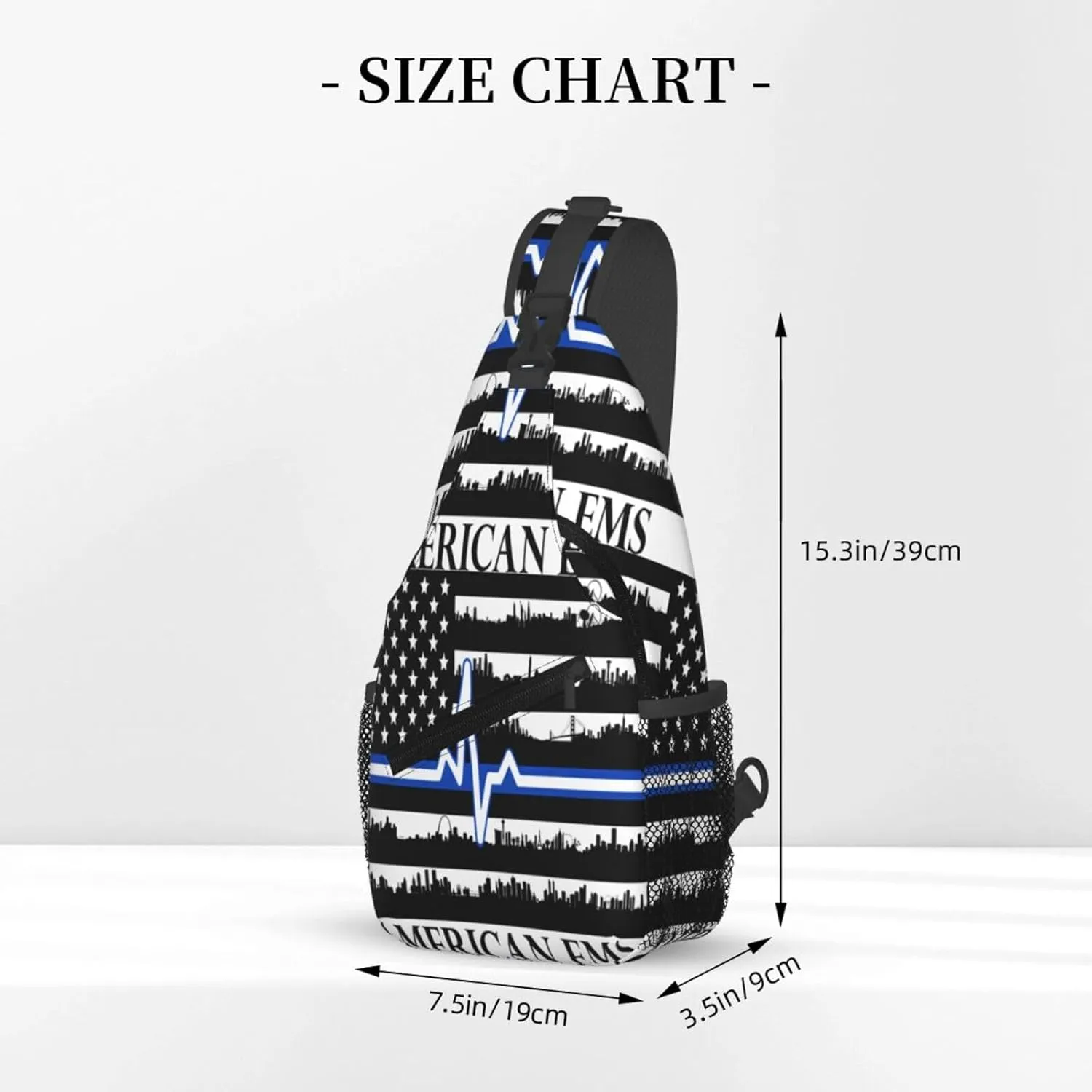 American Flag Swimming Team Sling Bag Adjustable Chest Bags Casual Crossbody Bag Travel Shoulder Backpack