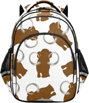 Animal Mammoth Pattern Backpack for School Study Book Bag Laptop Backpack Work Travel Computer Bags