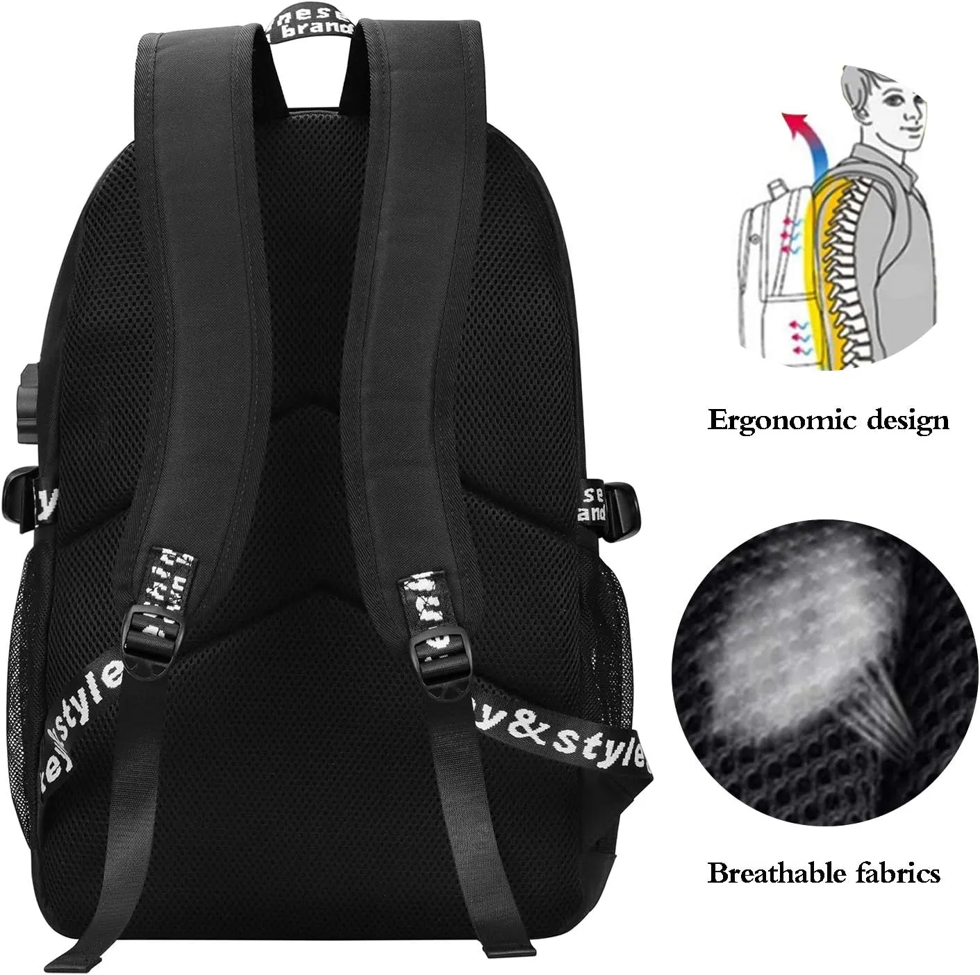Anime Alien Backpack for Boys, School Bags Bookbags for Teenagers (Eye)
