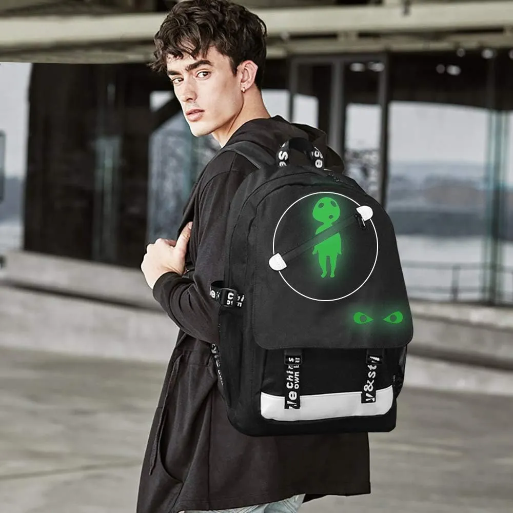 Anime Alien Backpack for Boys, School Bags Bookbags for Teenagers (Eye)