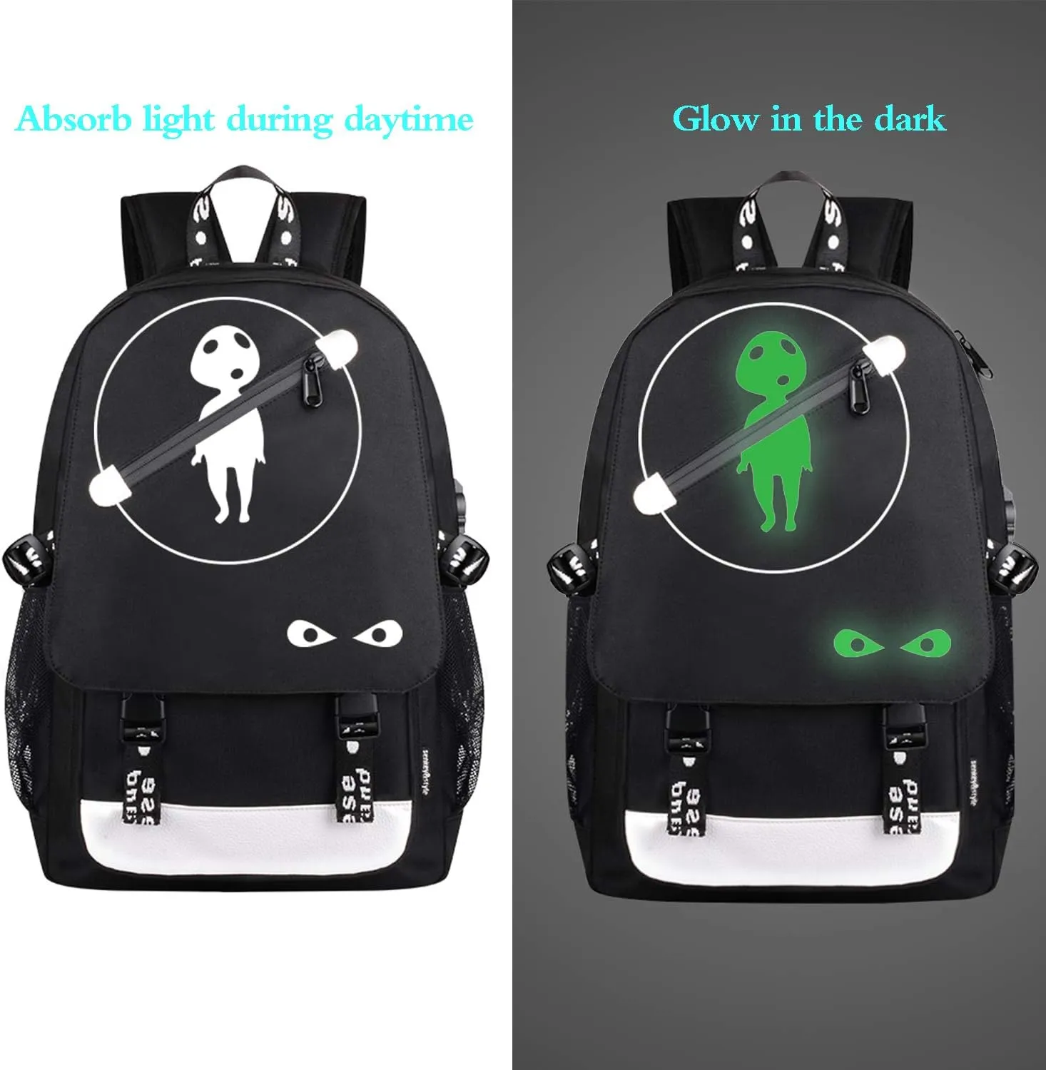 Anime Alien Backpack for Boys, School Bags Bookbags for Teenagers (Eye)