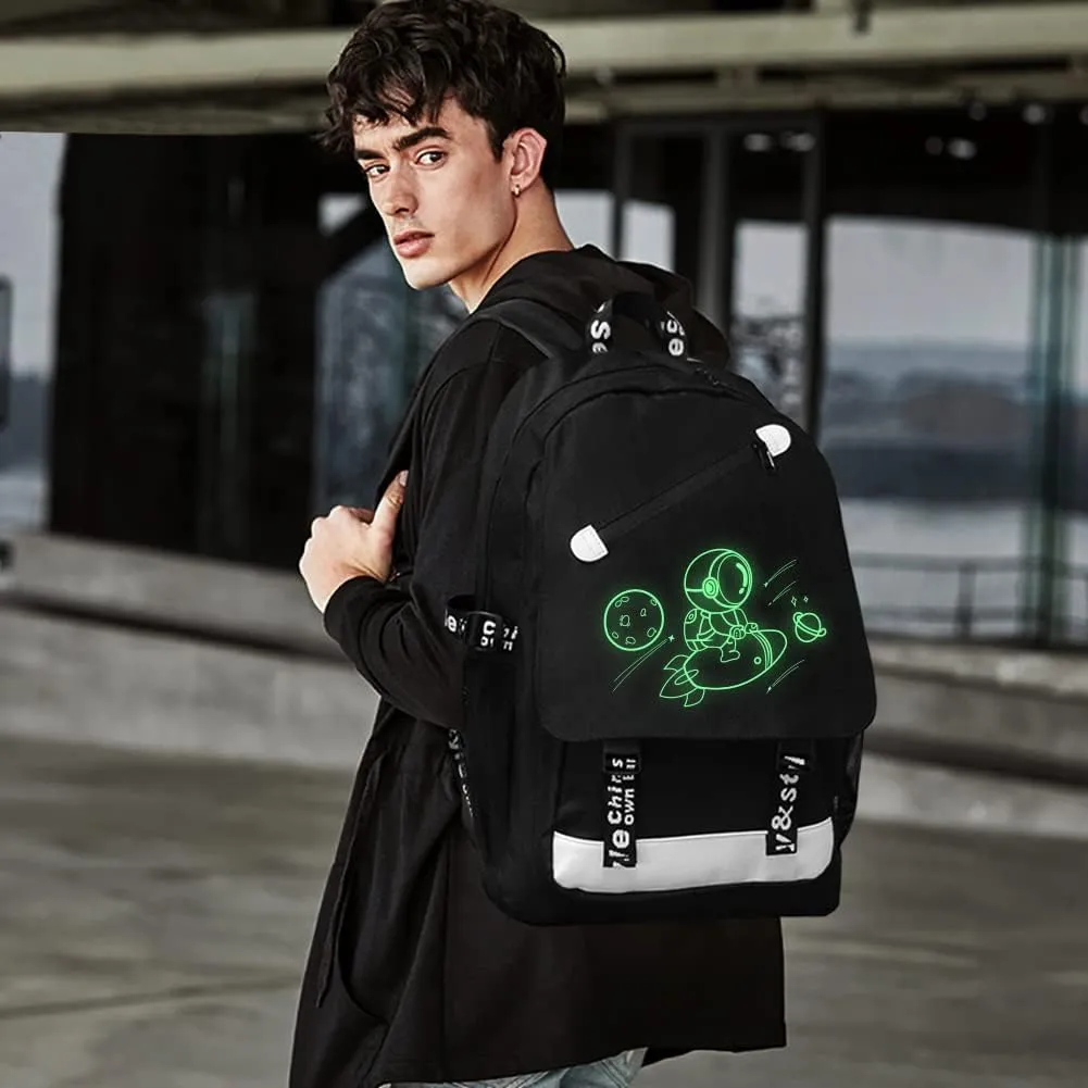 Anime Rocket Backpack for Boys, School Bags Glow Bookbags for Teenagers