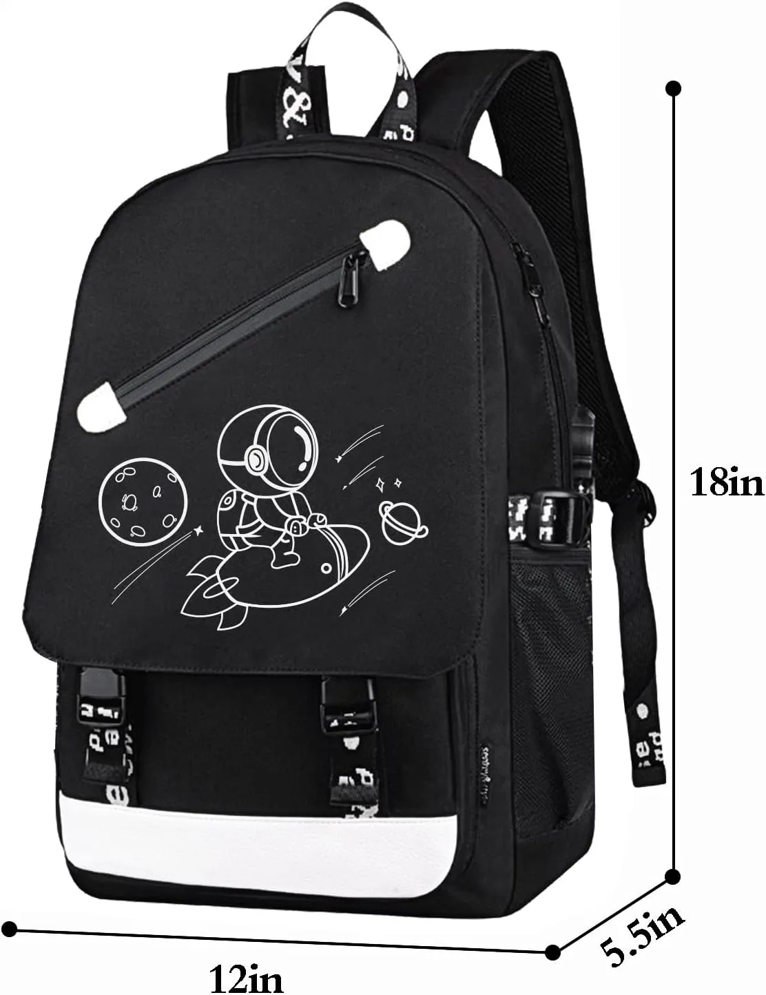 Anime Rocket Backpack for Boys, School Bags Glow Bookbags for Teenagers