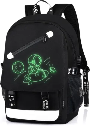 Anime Rocket Backpack for Boys, School Bags Glow Bookbags for Teenagers