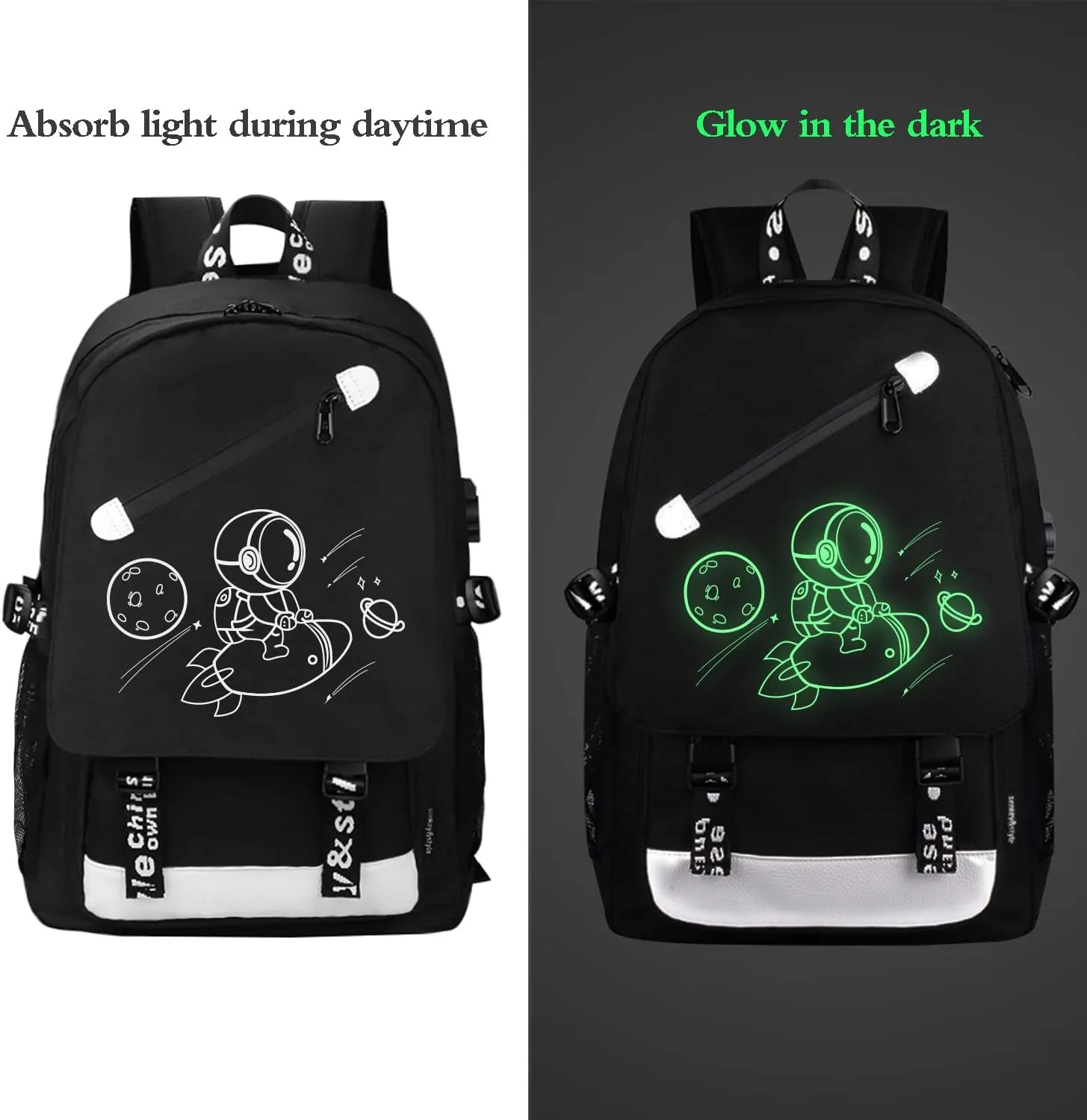 Anime Rocket Backpack for Boys, School Bags Glow Bookbags for Teenagers
