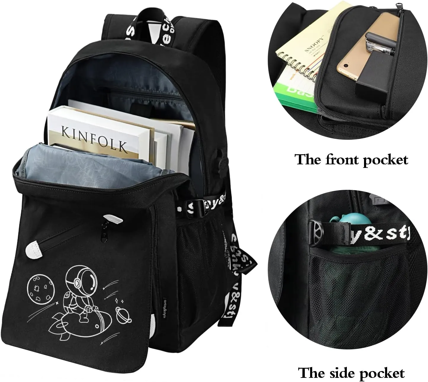 Anime Rocket Backpack for Boys, School Bags Glow Bookbags for Teenagers