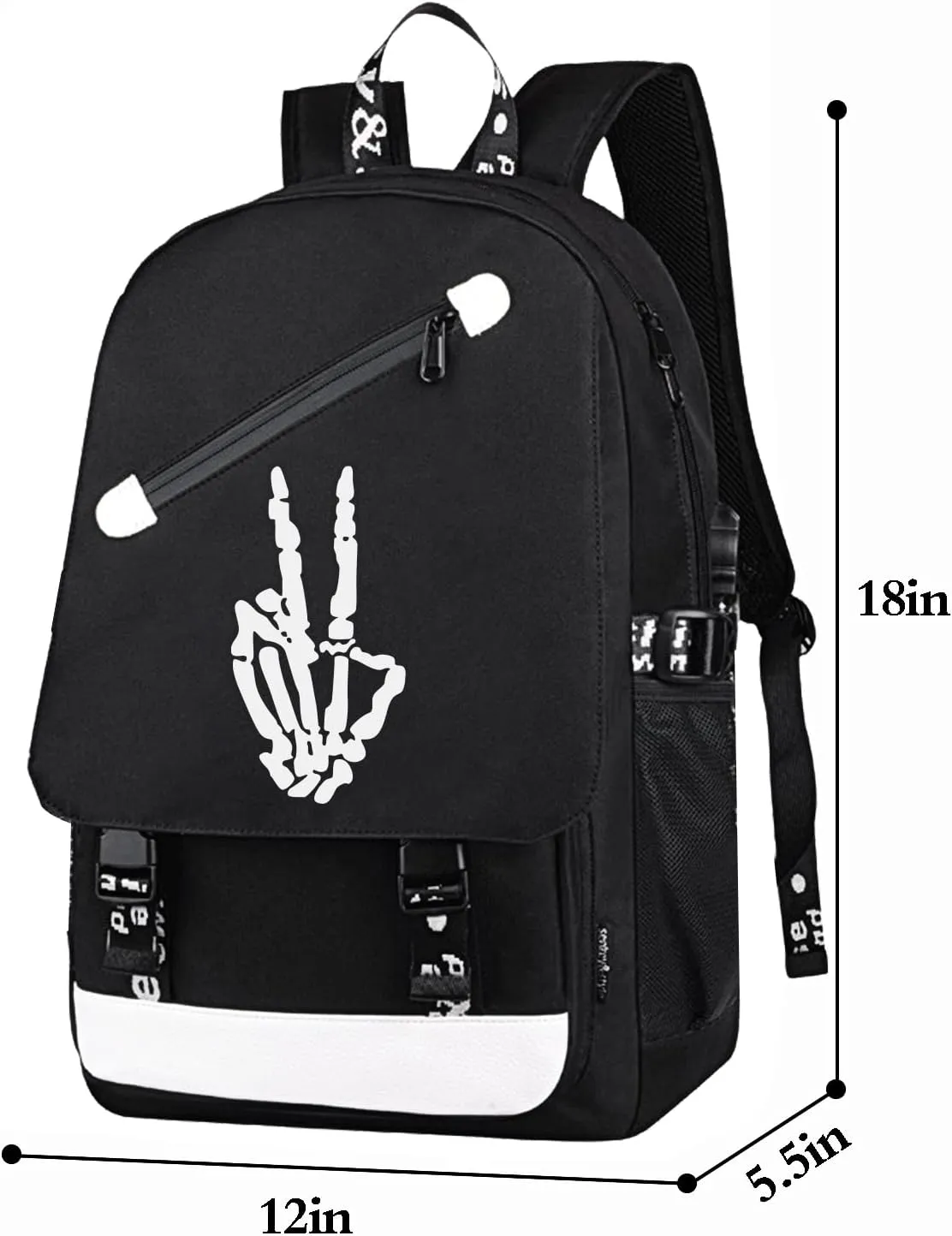 Anime Victory Gesture Backpack for Boys, School Bags Glow Bookbags for Teenagers
