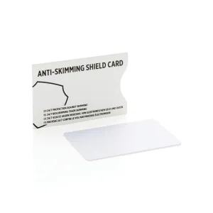 Anti-skimming RFID shield card with active jamming chip