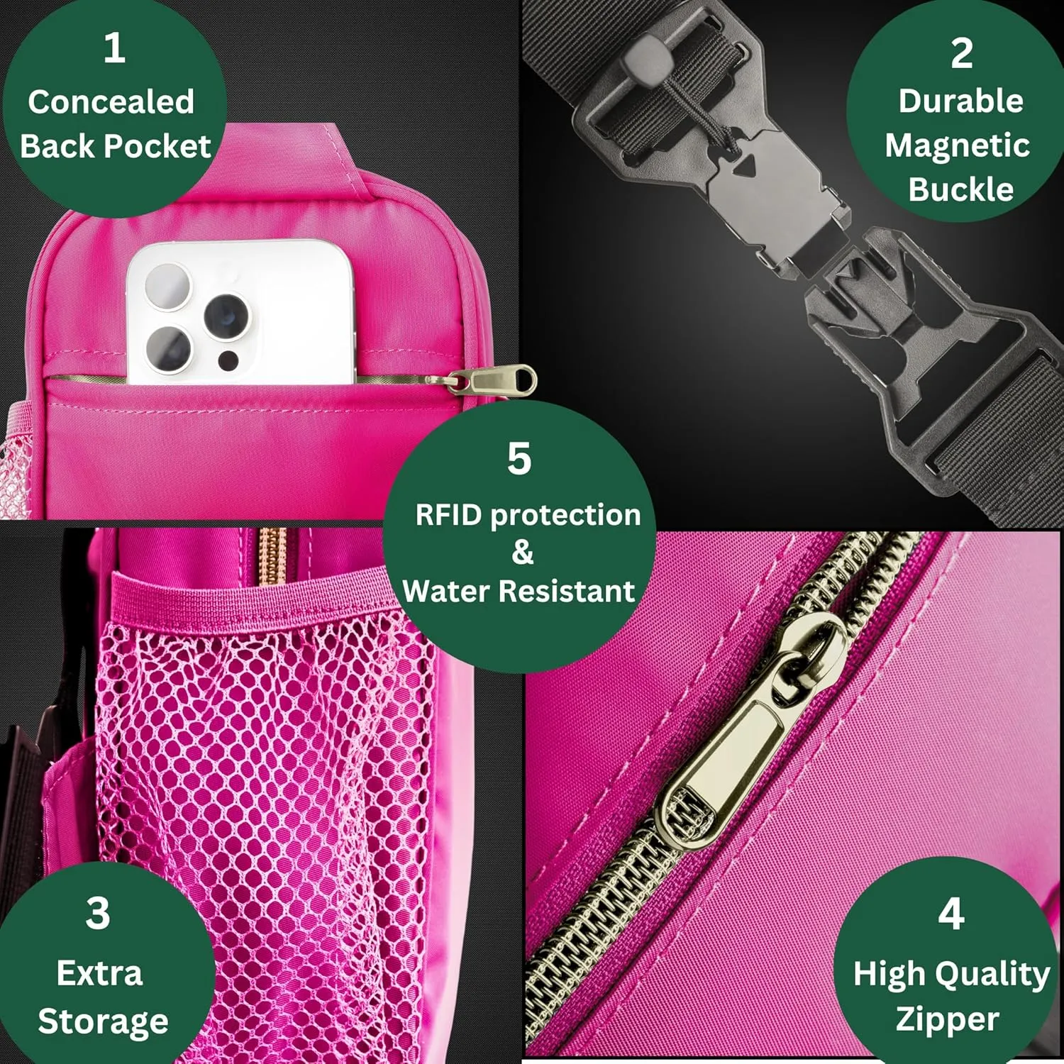 Anti Theft Crossbody Bags for Women & Men Sling Bag with RFID Blocking Travel Crossbody Bags for Women Crossbody Purse