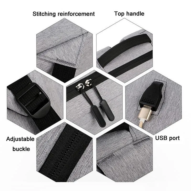 Anti Theft Usb Backpack For Business & School