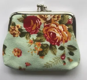 Aqua Floral Coin Purse