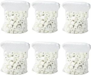 AQUANEAT Bio Ceramic Rings 6 lbs Aquarium Sump Filter Media Fish Tank Koi Pond Canister Filter Media in 6 Free Mesh Bags