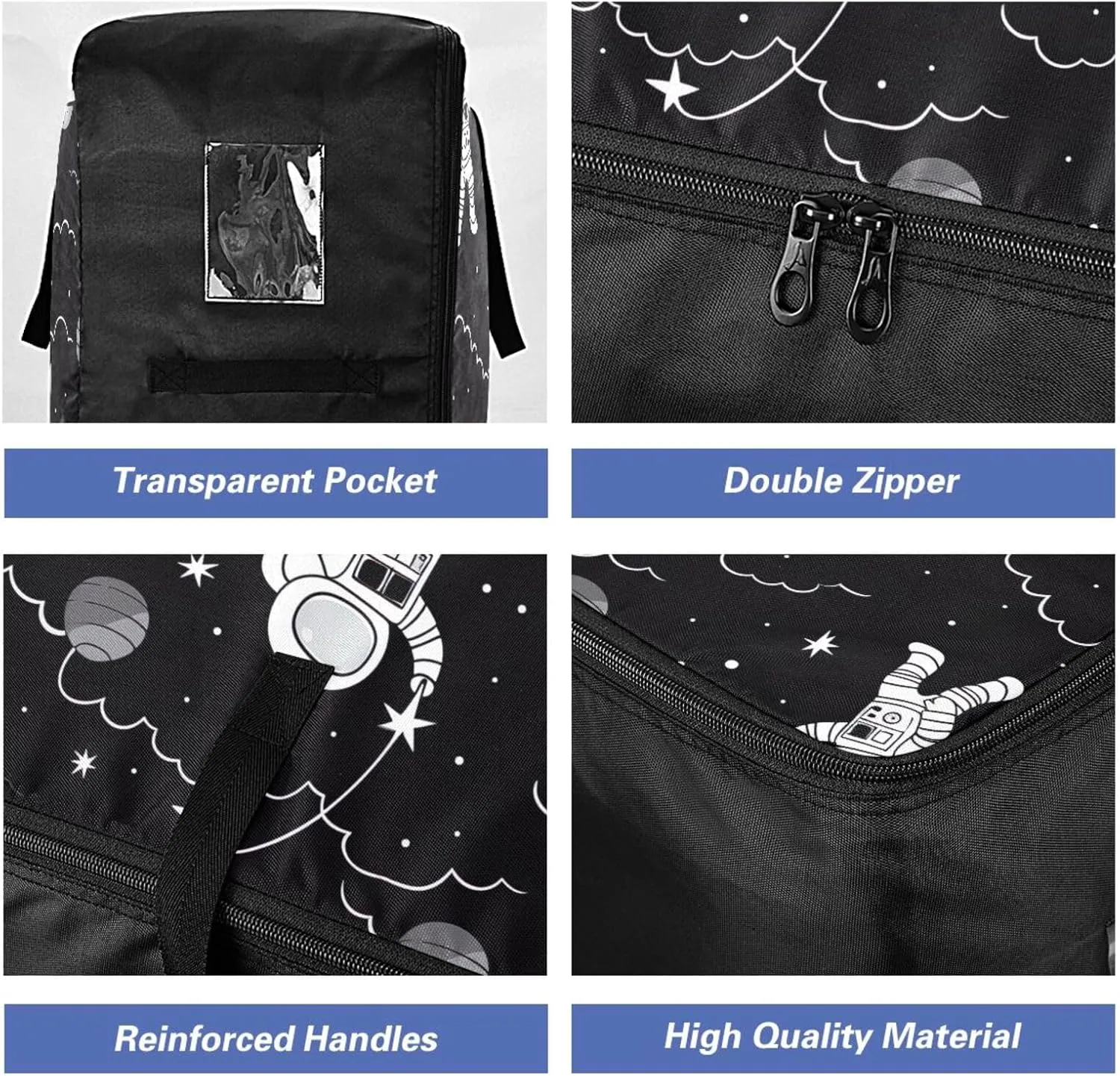 Astronauts Flying Sky Storage Bags, 27.5x19.7x11 in, Reusable and Sustainable Storage Organizer for Clothes, Bedding, Comforter