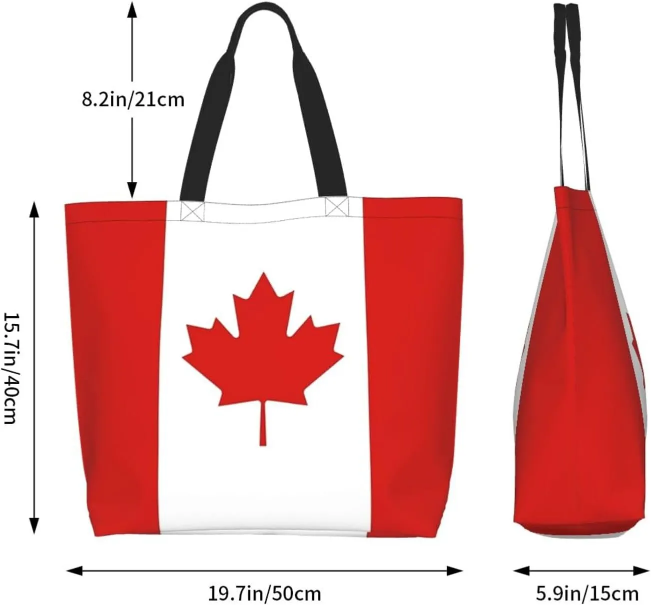 ASYG Cute Flag Tote Bag Large Women Casual Shoulder Bag Handbag Reusable Patriotic Shopping Grocery Bag