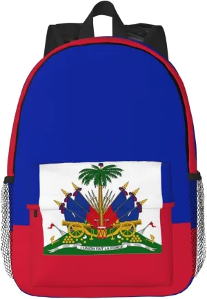 ASYG Cute Haiti Haitian Flag Sling Backpack Cute Laptop Backpack Bags for Men Women