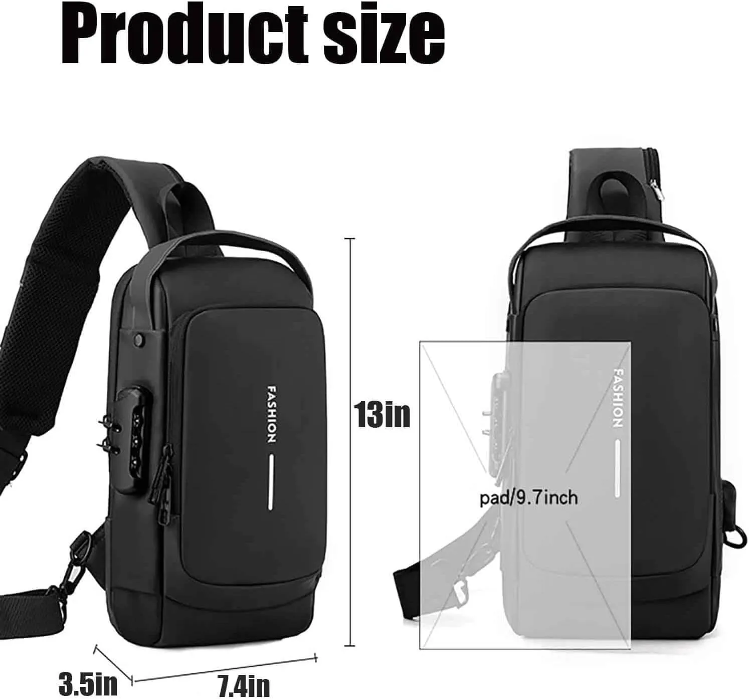 Auricz Bag, Auricz Sling Bag, New Carbon Fiber Streamline Anti-Theft Sling Bags, USB Charging Waterproof Crossbody Backpack (Gray)
