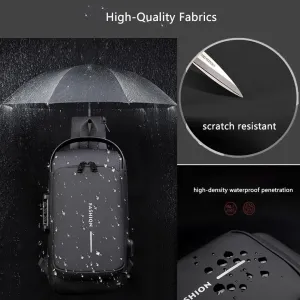 Auricz Bag, New Carbon Fiber Streamline Anti-Theft Sling Bag, USB Charging Port, Sport Slings Shoulder Chest Bags Men