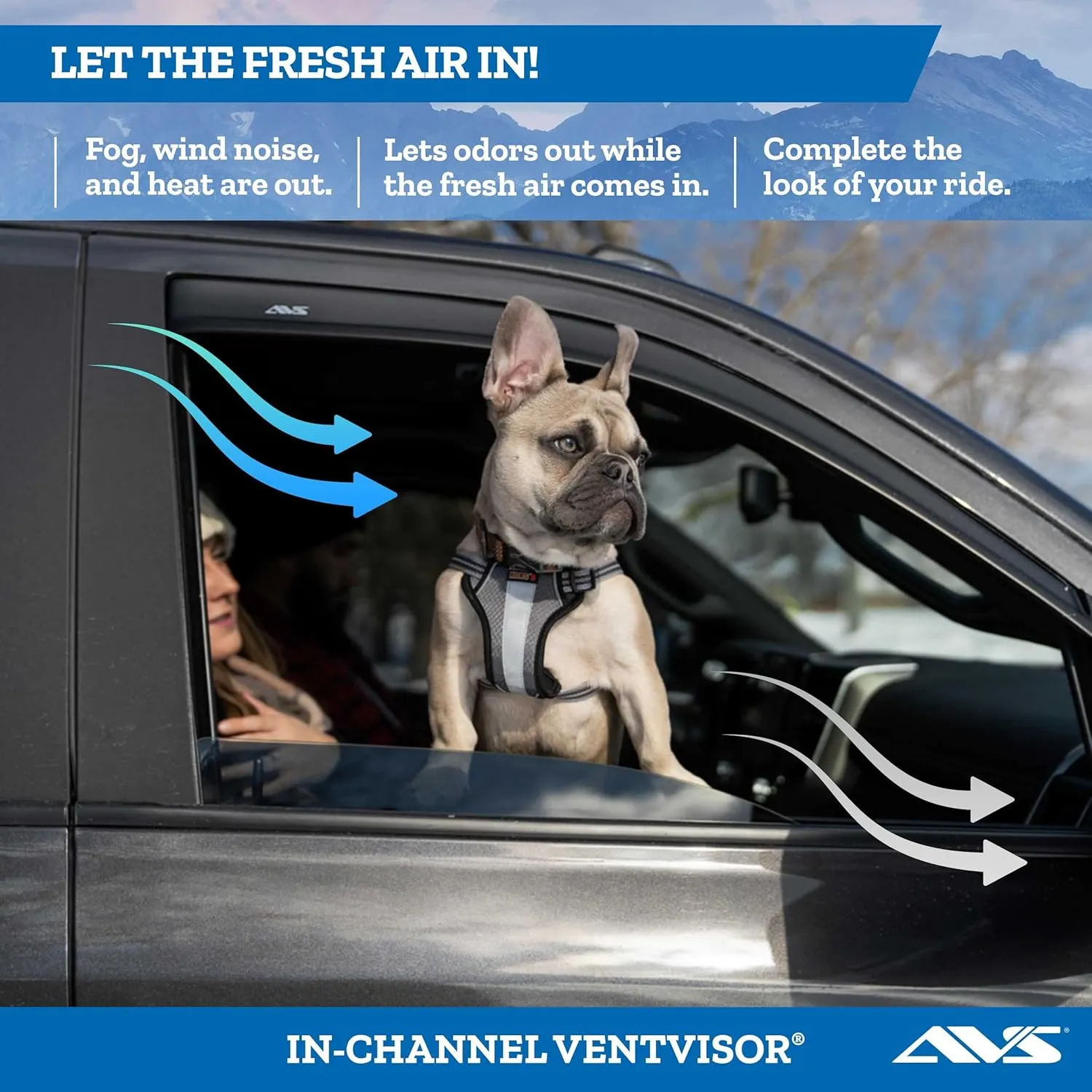 Auto Ventshade [AVS] In-Channel Rain Guards for 2012 - 2016 Honda CR-V | Window Vent Visors, 4 pcs. - Smoke | 194485
