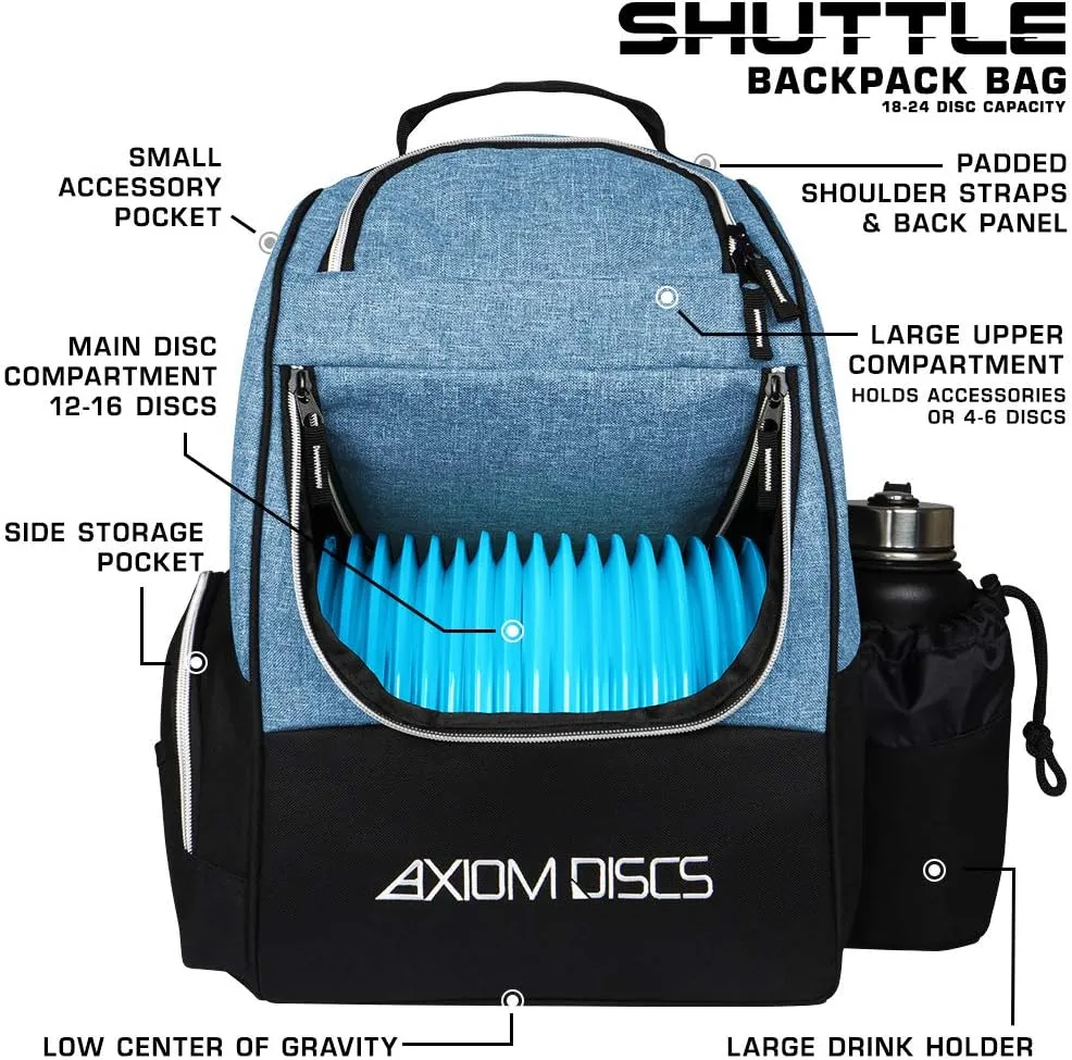Axiom Discs Shuttle Disc Golf Backpack Bag (Choose Your Style and Color)