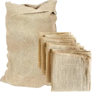 B53 Pack of 4 23" x 40" Burlap Bags - Multipurpose Reusable Burlap Sack for Vegetables and Gardening, Onion Storage, Potato Sack Race Bags for Outdoors