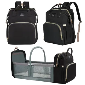 Baby Diaper Bag Backpack, with Changing Table, Newborn Baby Gift, Baby Bag for Boys and Girls, 900D Oxford Cloth Waterproof Diaper Bag, Multifunctional Large Capacity Travel Backpack (Large Black)