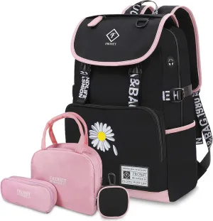 Backpack for Girls Teenage Bags for Primary Middle High School College Student Kids Casual Laptop Daypack Bookbag Set Grade Ages 7 8 9 10 11 12 13 14 15 16 17 18 Children Mochilas Escolares
