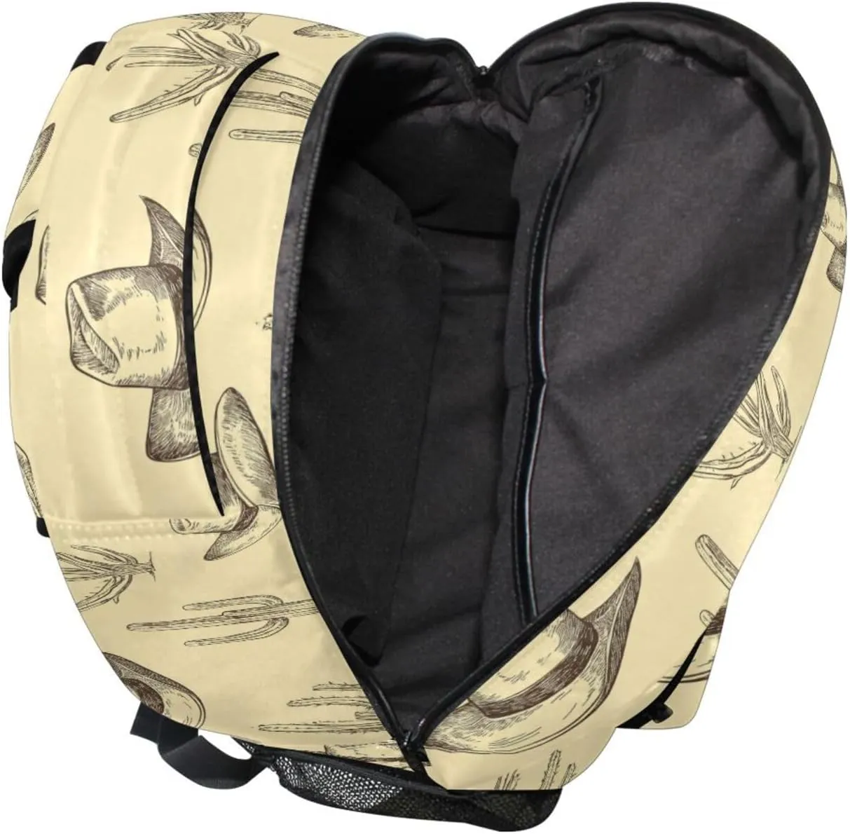 Backpack for Unisex Adult Fashion Stylish Travel Bags with Chest Strap for Travel Trip Western Cowboy Boho Cactus Hat