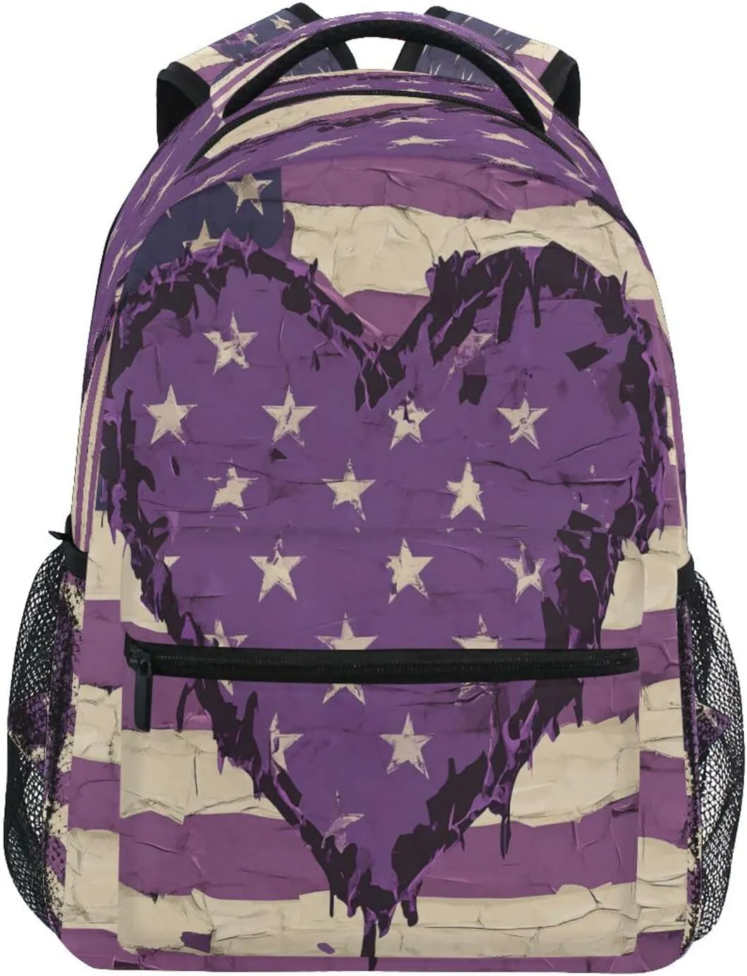 Backpacks for Men and Women Waterproof School Bag with Chest Strap for Business Work College Travel Trip Purple Heart Day Army