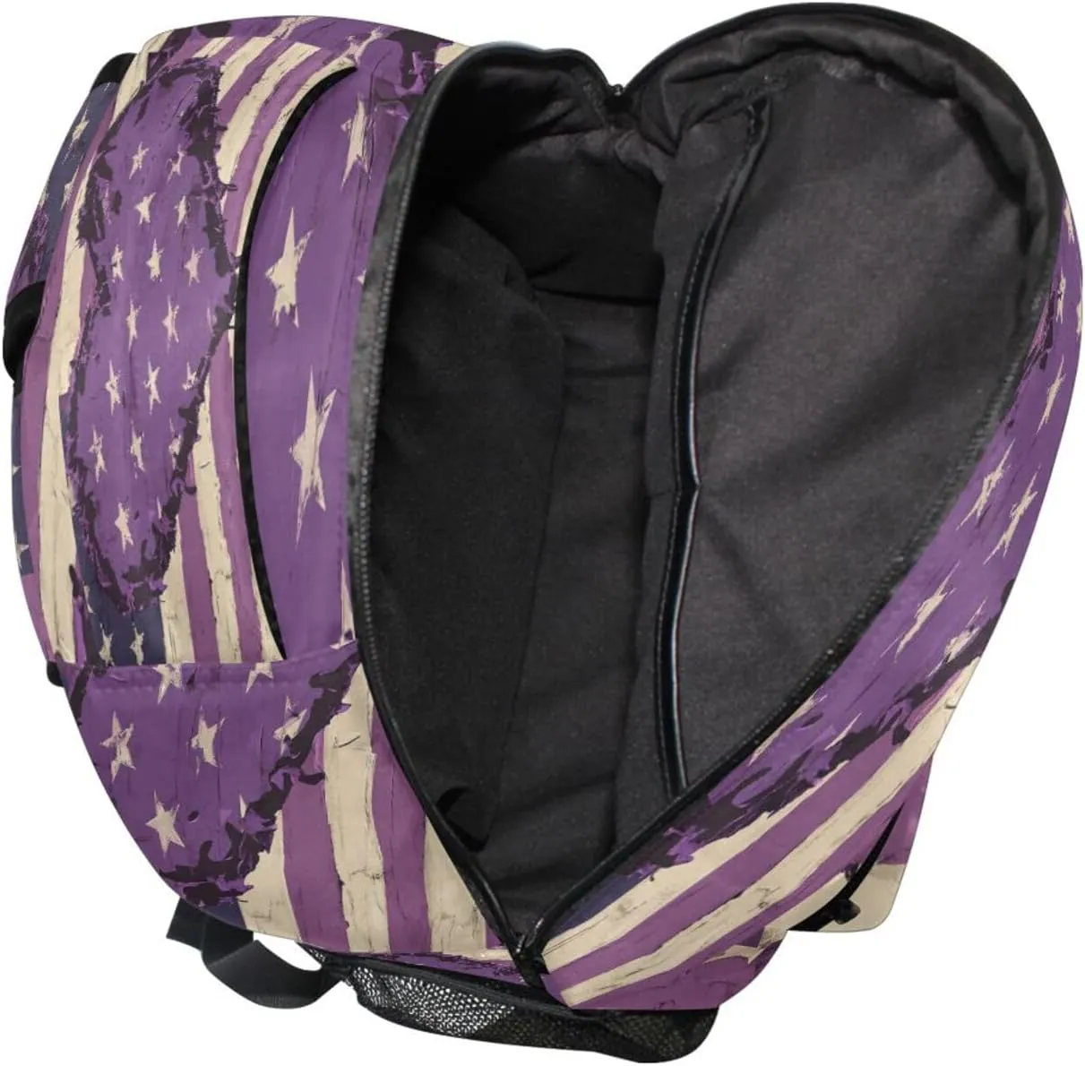 Backpacks for Men and Women Waterproof School Bag with Chest Strap for Business Work College Travel Trip Purple Heart Day Army