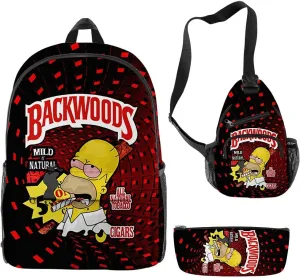 Backwoods Backpack, Backwoods Laptop Bag School Bag Travel Shoulder Bag Book Bags (AB), One Size