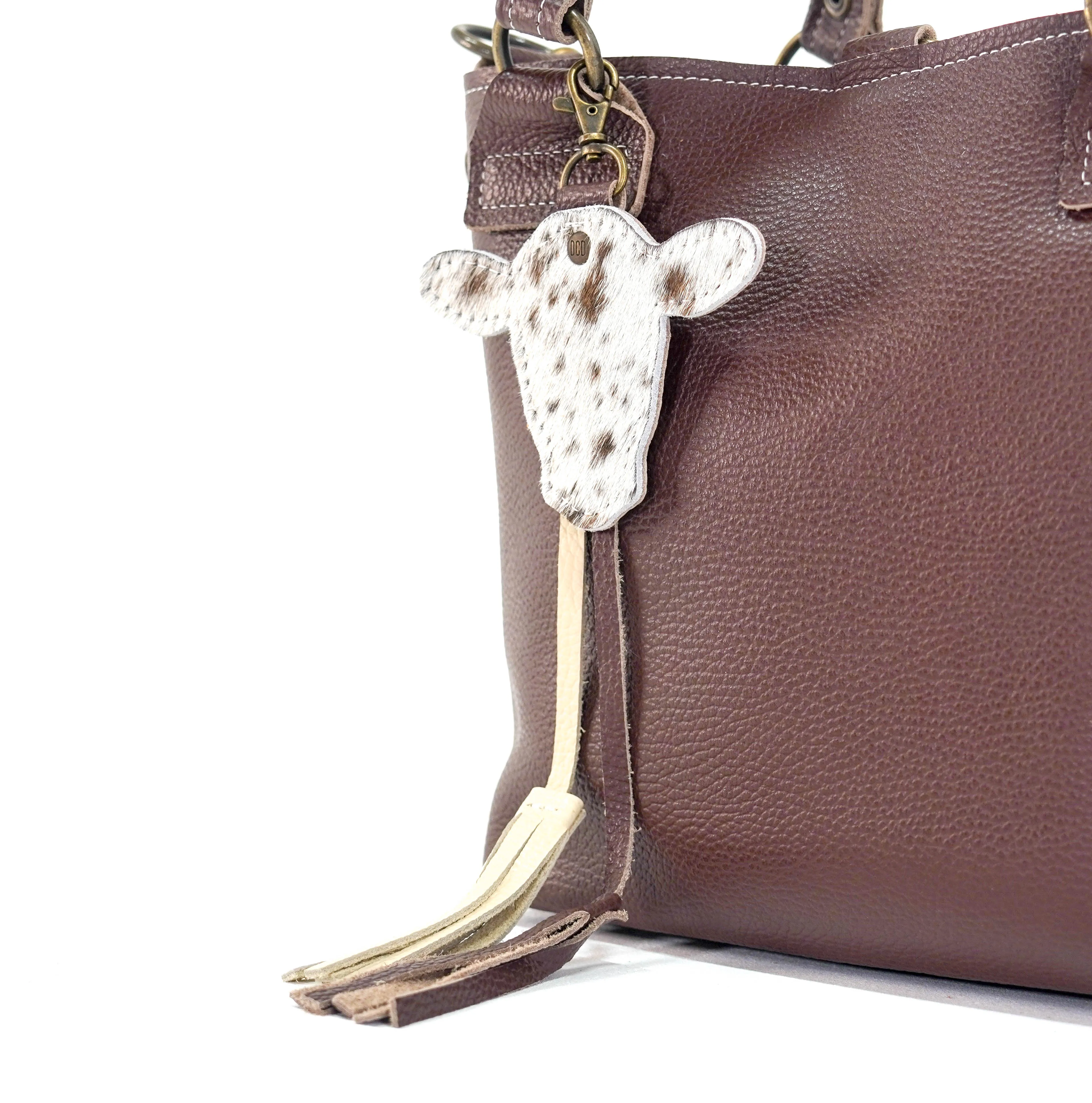 Bag Charm - Chocolate & White w/ No Embossed